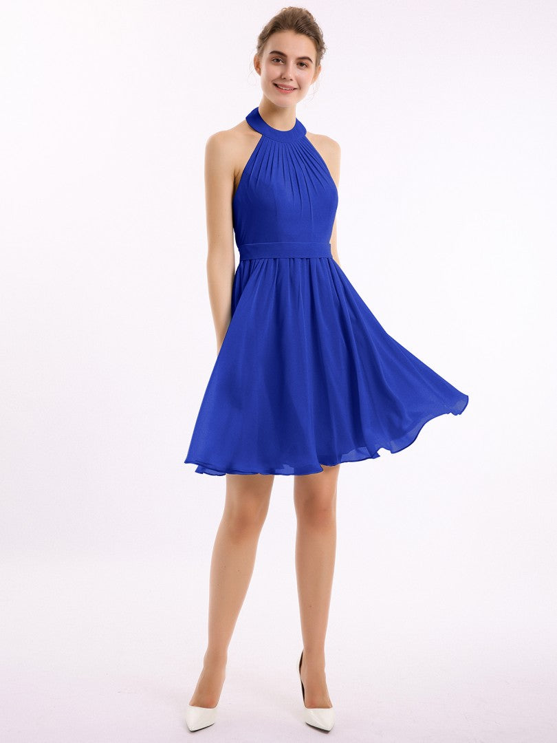 Sylvia Royal Blue Halter Neck Dress – iwearmystyle